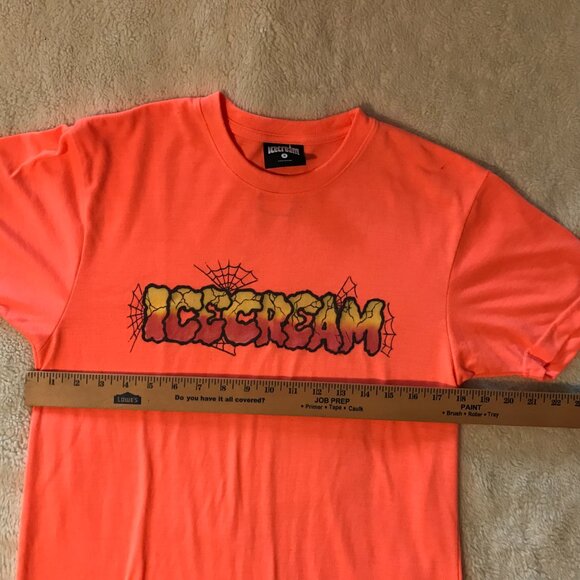 Billionaire Boys Club Ice Cream Bright Orange Spider Webs T Size S Like New! - Picture 3 of 8